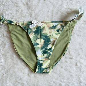 NWT Aerie | Abstract Green Floral Ruffle Side Bikini Tankini Bottoms | Size L